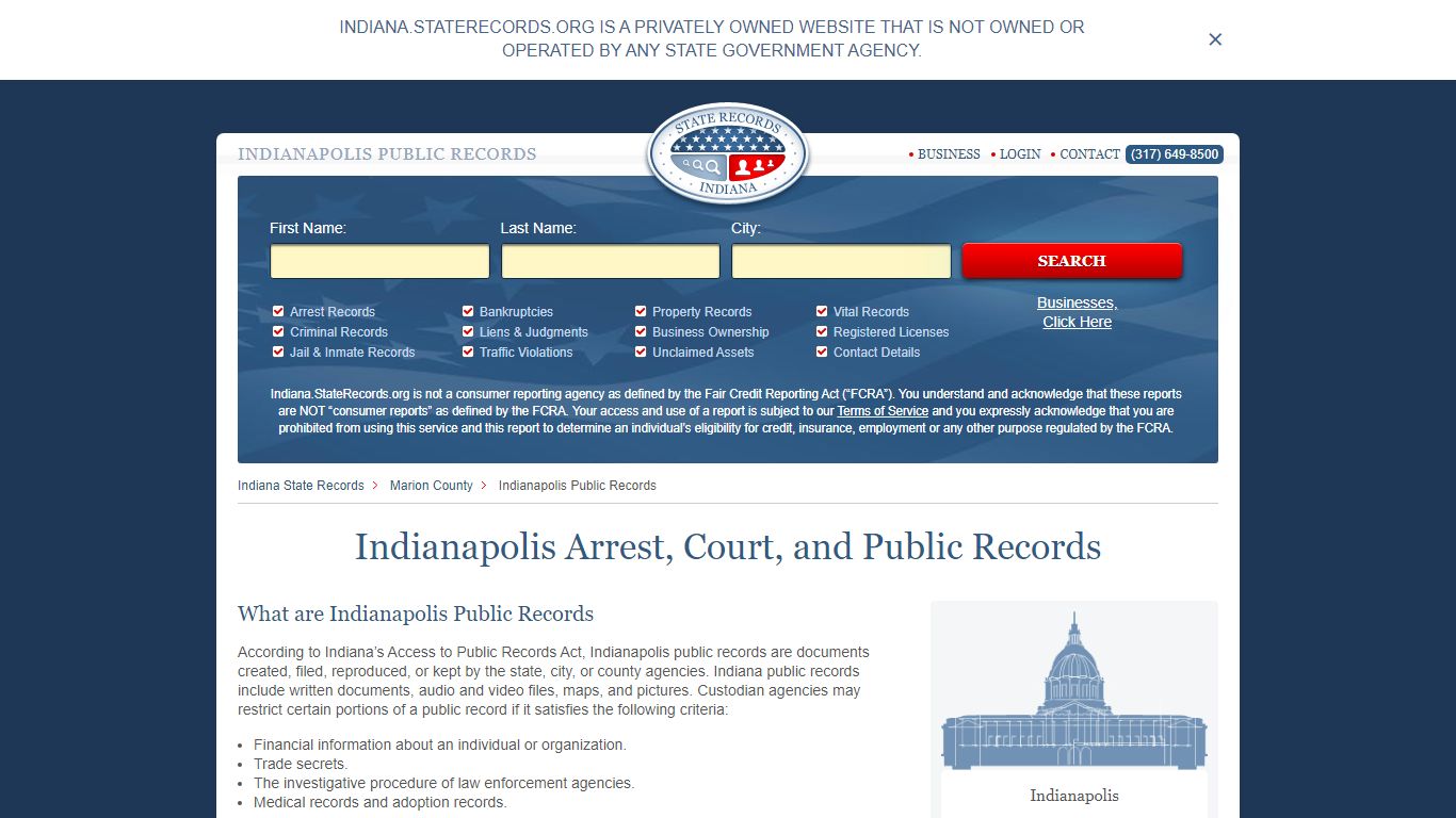 Indianapolis Arrest, Court, and Public Records